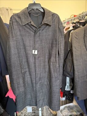 Canali Charcoal Gray Men's Trench Coat